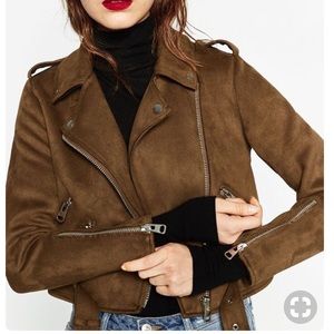 Suede cropped Zara jacket